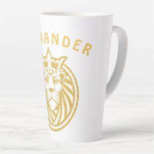 Lion With Crown - Gold Style 4 Latte Mug