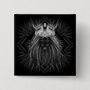 Lion with Crown Monogram 15 Cm Square Badge