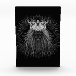 Lion with Crown Monogram Photo Block