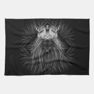 Lion with Crown Monogram Tea Towel