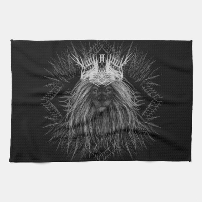 Lion with Crown Monogram Tea Towel (Horizontal)
