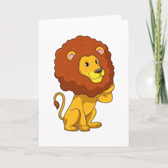 Lion with Curls Card (Front)