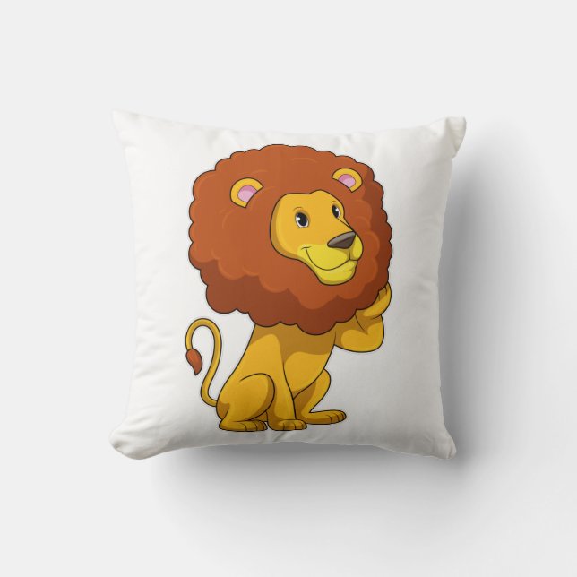 Lion with Curls Cushion (Front)