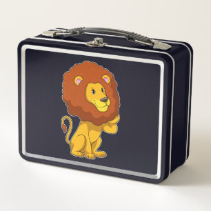Lion with Curls Metal Lunch Box
