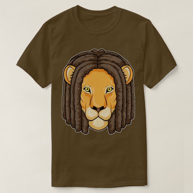Lion with Dreadlocks short T-Shirt (Design Front)