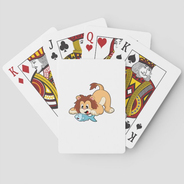 Lion with Fish Playing Cards (Back)
