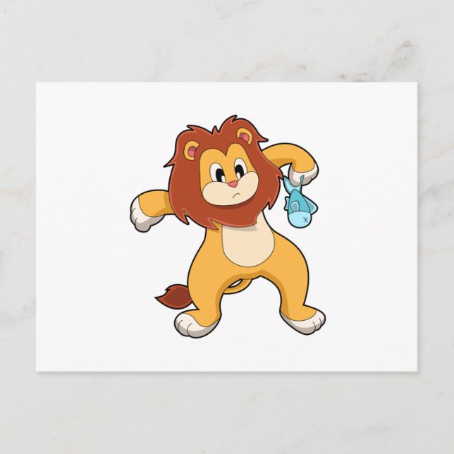 Lion with Fish Postcard (Front)