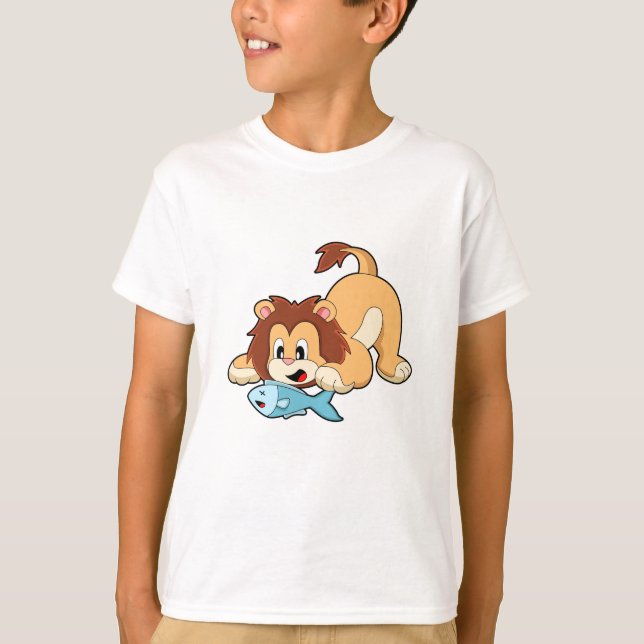 Lion with Fish T-Shirt (Front)