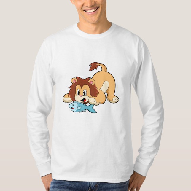 Lion with Fish T-Shirt (Front)