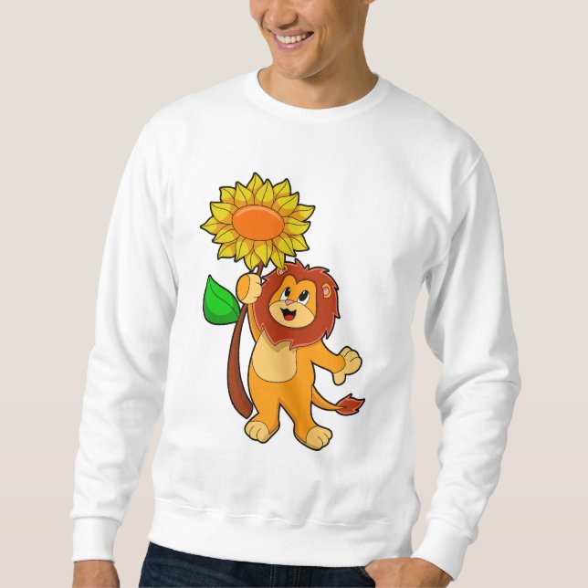 Lion with Flower Sunflower Sweatshirt (Front)