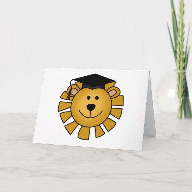 Lion with Graduation Cap Tshirts and Gifts Card (Front)
