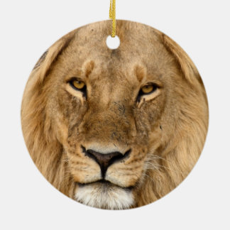 Lion With Great Mane Ceramic Tree Decoration