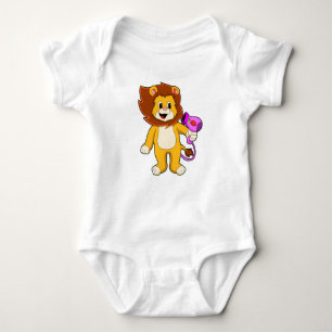 Lion with Hair dryer Baby Bodysuit