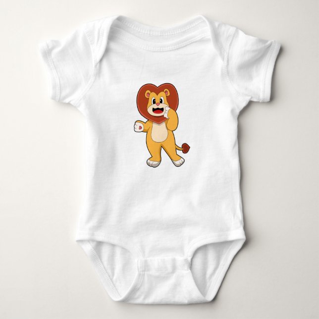 Lion with Heart Baby Bodysuit (Front)
