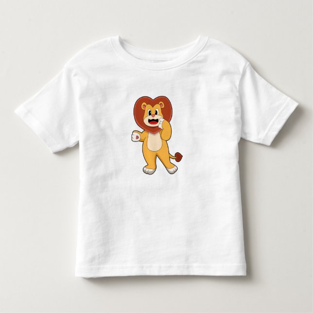 Lion with Heart Toddler T-Shirt (Front)