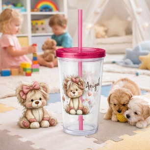 Lion with Hearts Acrylic Tumbler