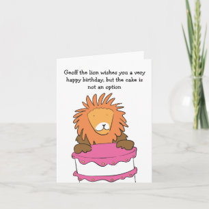 Lion with his cake card