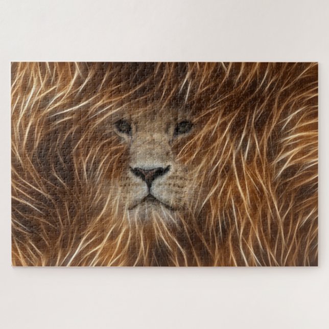 Lion With Long Hair looking at you Jigsaw Puzzle (Horizontal)
