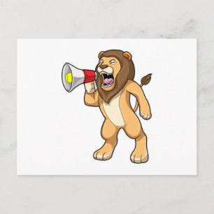 Lion with Microphone Postcard