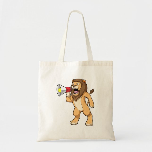 Lion with Microphone Tote Bag (Front)