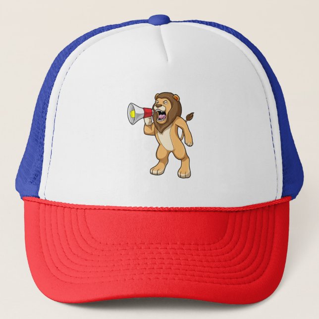 Lion with Microphone Trucker Hat (Front)