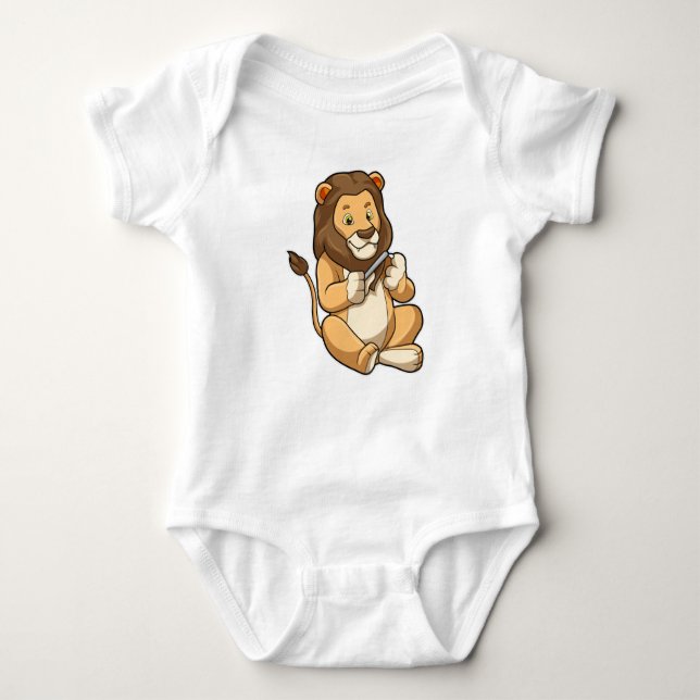 Lion with Nail arrows Baby Bodysuit (Front)
