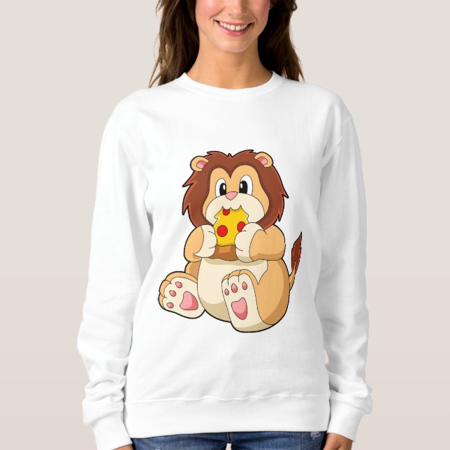 Lion with Piece of Salami Pizza.PNG Sweatshirt (Front)