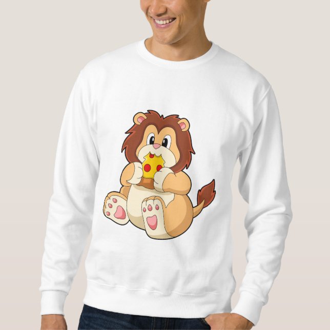 Lion with Piece of Salami Pizza.PNG Sweatshirt (Front)