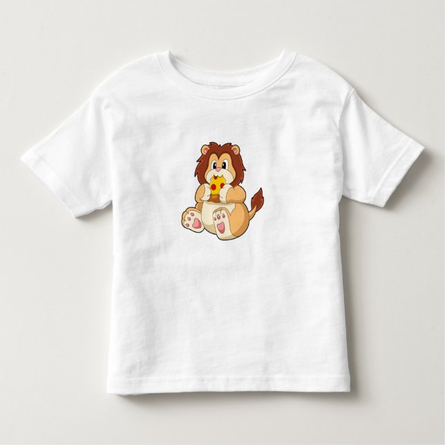 Lion with Piece of Salami Pizza.PNG Toddler T-Shirt (Front)