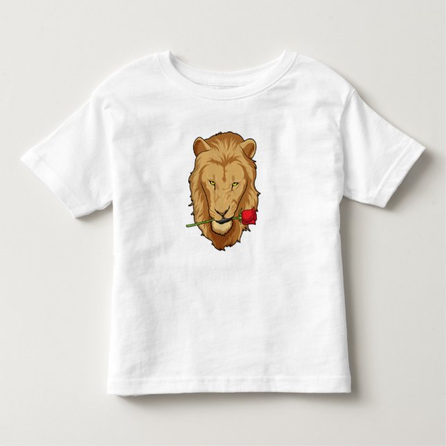 Lion with Rose Toddler T-Shirt (Front)