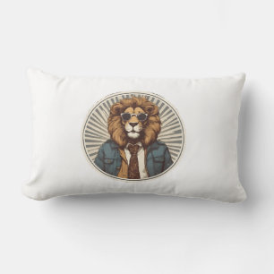 Lion with sunglasses lumbar cushion