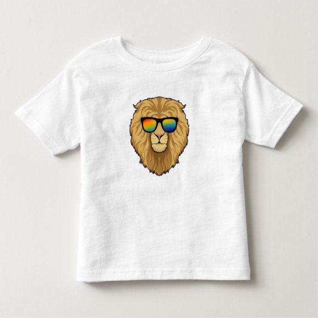 Lion with Sunglasses Toddler T-Shirt (Front)