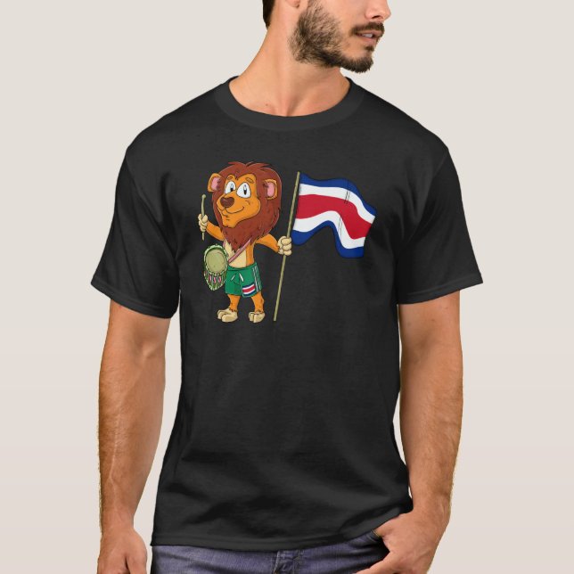 Lion with the Costa Rica flag T-Shirt (Front)