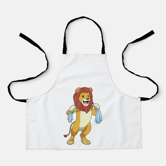 Lion with Towel for Shower Apron (Front)