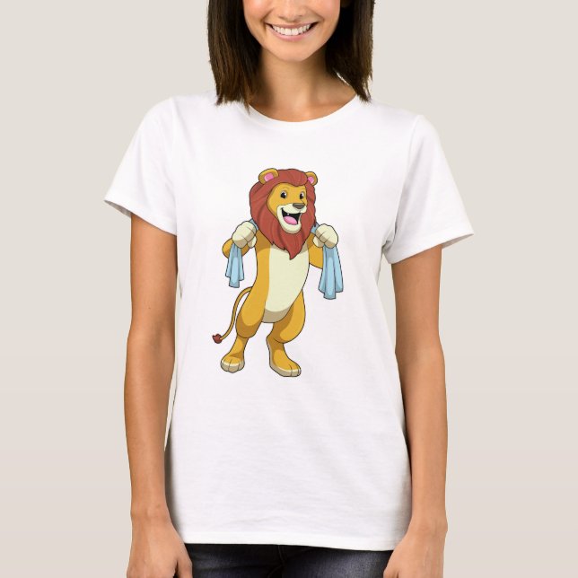 Lion with Towel for Shower T-Shirt (Front)
