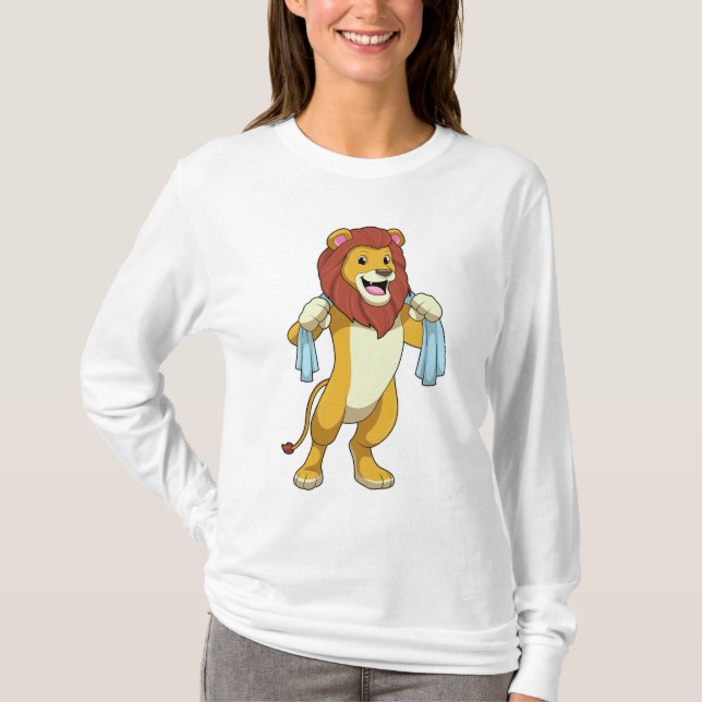 Lion with Towel for Shower T-Shirt (Front)