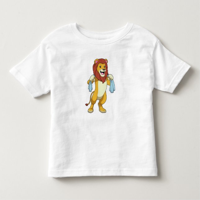 Lion with Towel for Shower Toddler T-Shirt (Front)