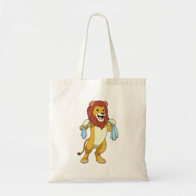 Lion with Towel for Shower Tote Bag (Front)