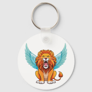 Lion with wings key ring