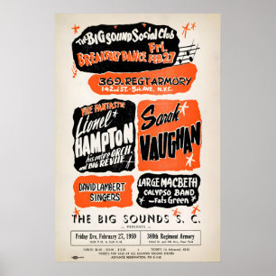 Lionel Hampton - Sarah Vaughan jazz poster - Big