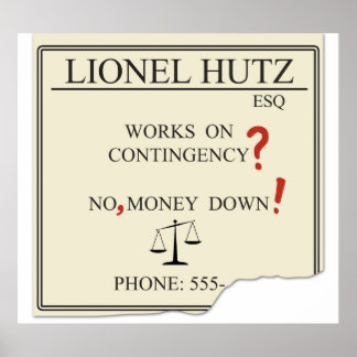 Lionel Hutz No money down Poster