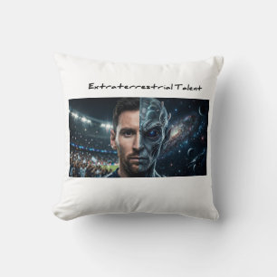 Lionel Messi Alien Goat - Modern Square Throw Pill Cushion