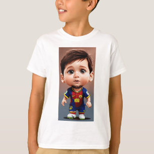 Lionel Messi cute baby cartoon realist big eyes T-Shirt