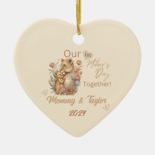 Lioness and baby, Our First Mother's day Together Ceramic Tree Decoration