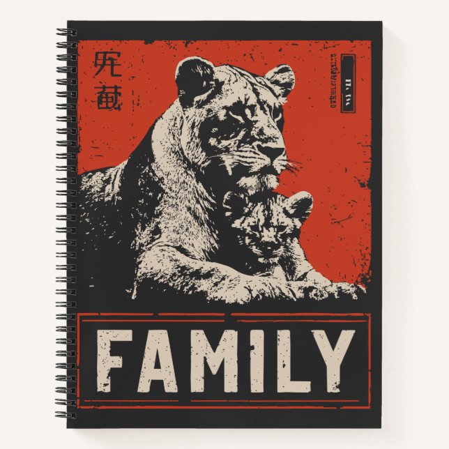 Lioness and Cub – Fierce Love in the Wild Notebook (Front)