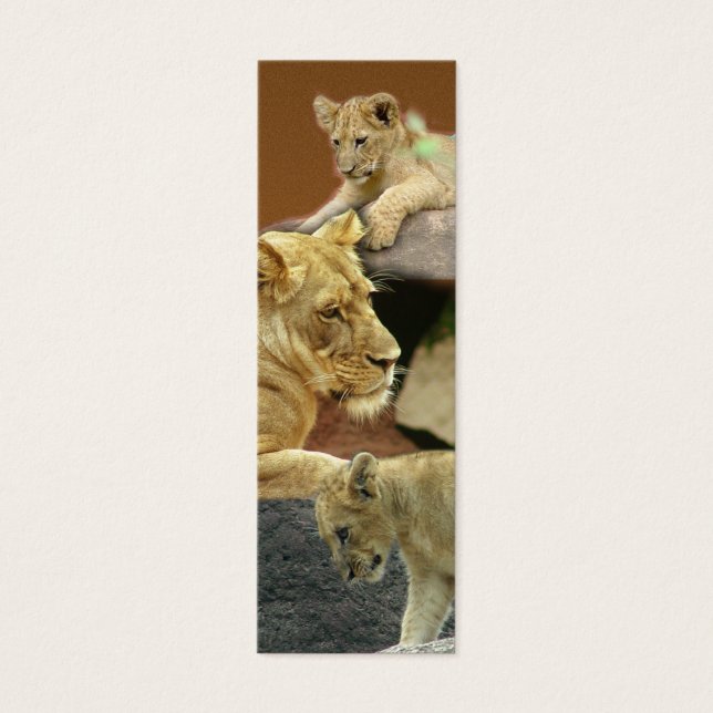 Lioness and Cubs Mini Bookmark / (Front)