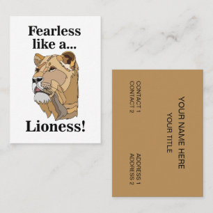 Lioness Animal Fearless Business Card