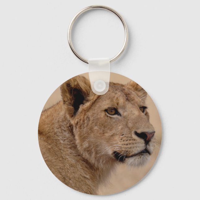 Lioness head closeup key ring (Front)