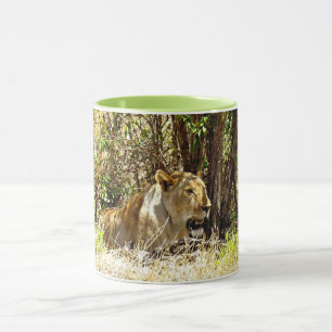 LIONESS IN KENYA AFRICA MUG