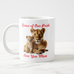 Lioness Mum and Cub Personalised Jumbo Mug